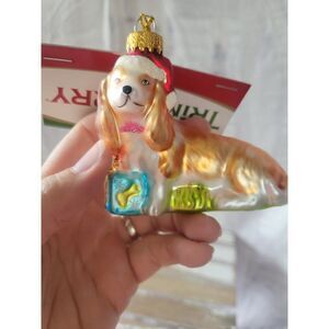 Shopko dog puppy ornament for Mary glass Xmas tree new